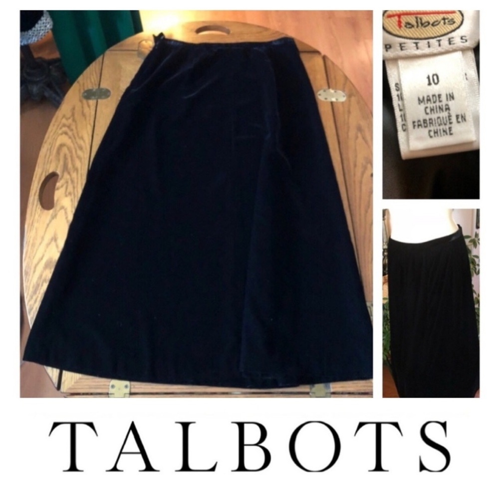 Talbots Black Velvet Maxi Skirt